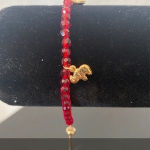 18K Brazilian Gold fill beaded elephant adjustable bracelet